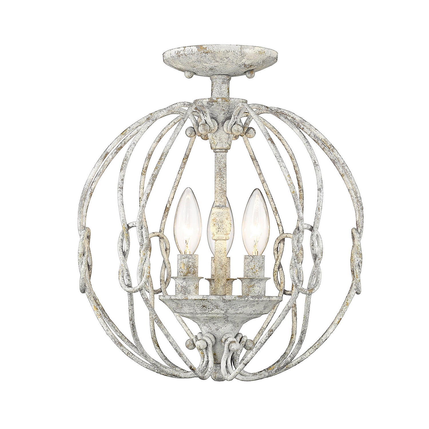 Golden - 1349-SF OY - Three Light Semi-Flush Mount - Antoinette OY - Oyster