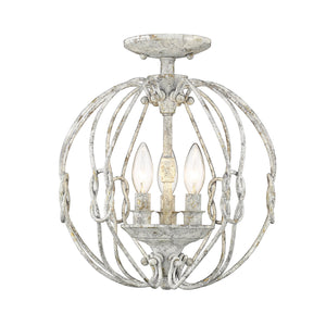 Golden - 1349-SF OY - Three Light Semi-Flush Mount - Antoinette OY - Oyster