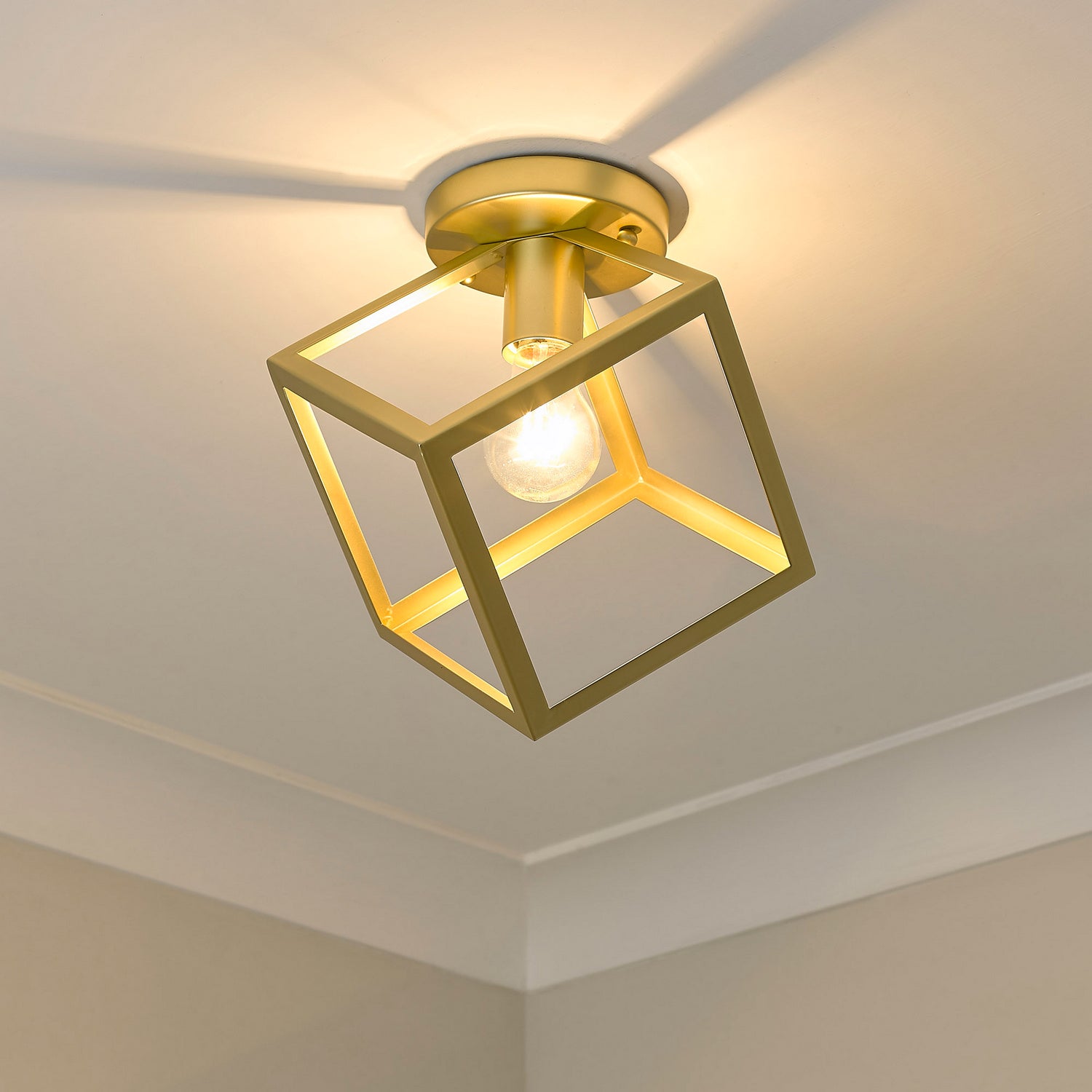 Golden - 2086-FM OG - One Light Flush Mount - Cassio OG - Olympic Gold