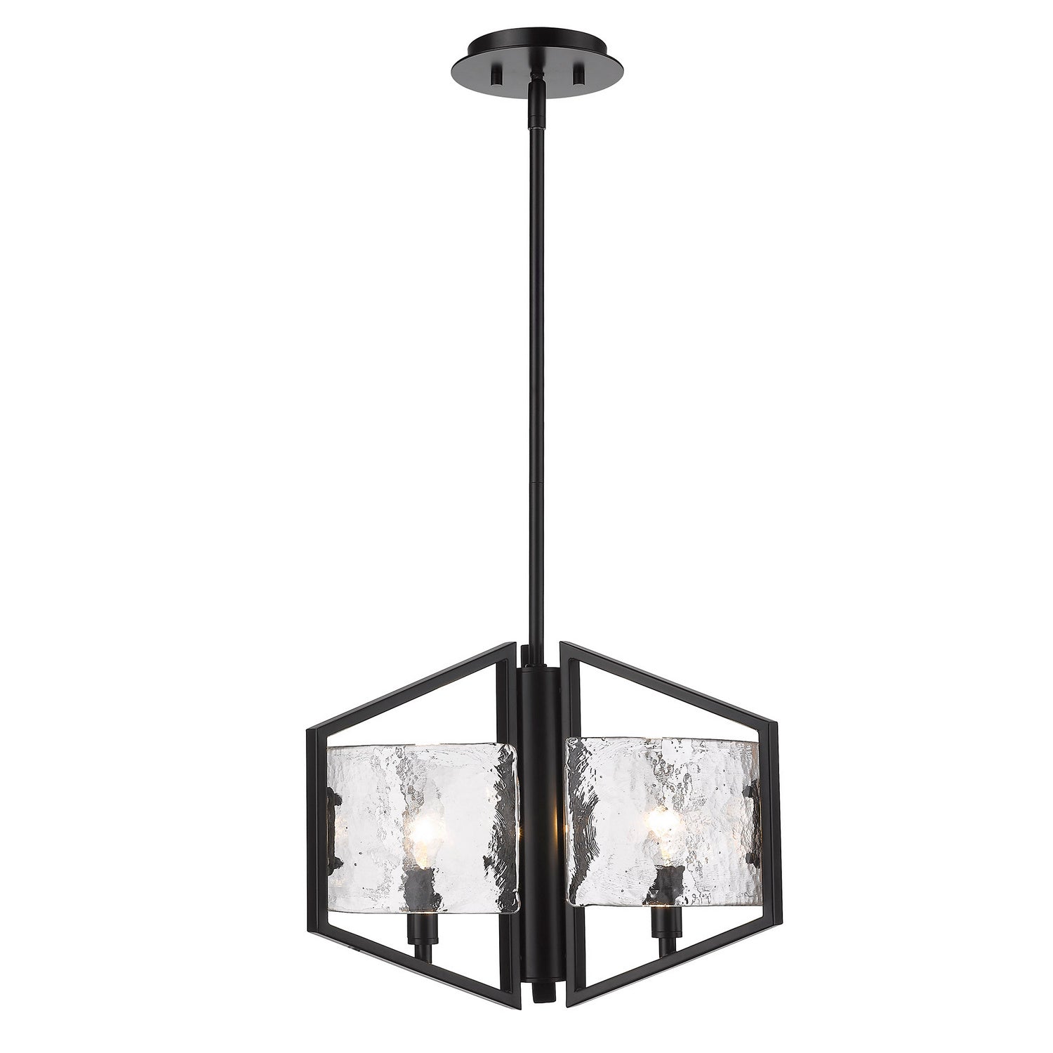 Golden - 3162-3P BLK-HWG - Three Light Pendant - Varsha - Matte Black