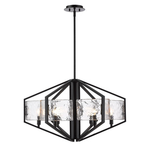 Golden - 3162-6 BLK-HWG - Six Light Chandelier - Varsha - Matte Black