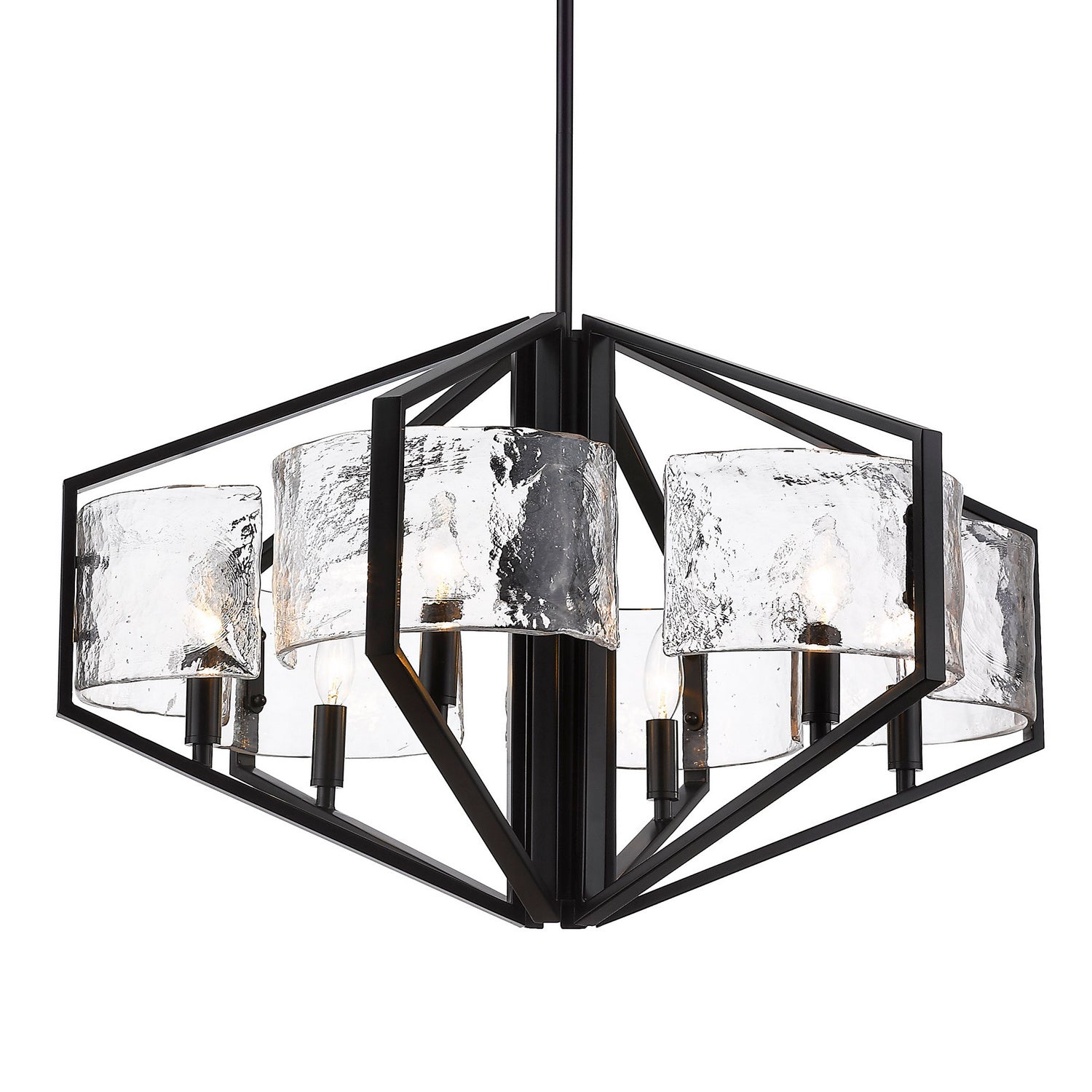 Golden - 3162-6 BLK-HWG - Six Light Chandelier - Varsha - Matte Black