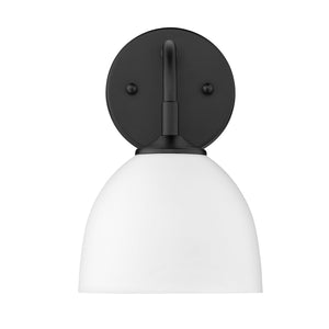 Golden - 6956-1W BLK-WHT - One Light Wall Sconce - Zoey BLK - Matte Black