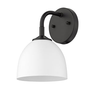 Golden - 6956-1W BLK-WHT - One Light Wall Sconce - Zoey BLK - Matte Black