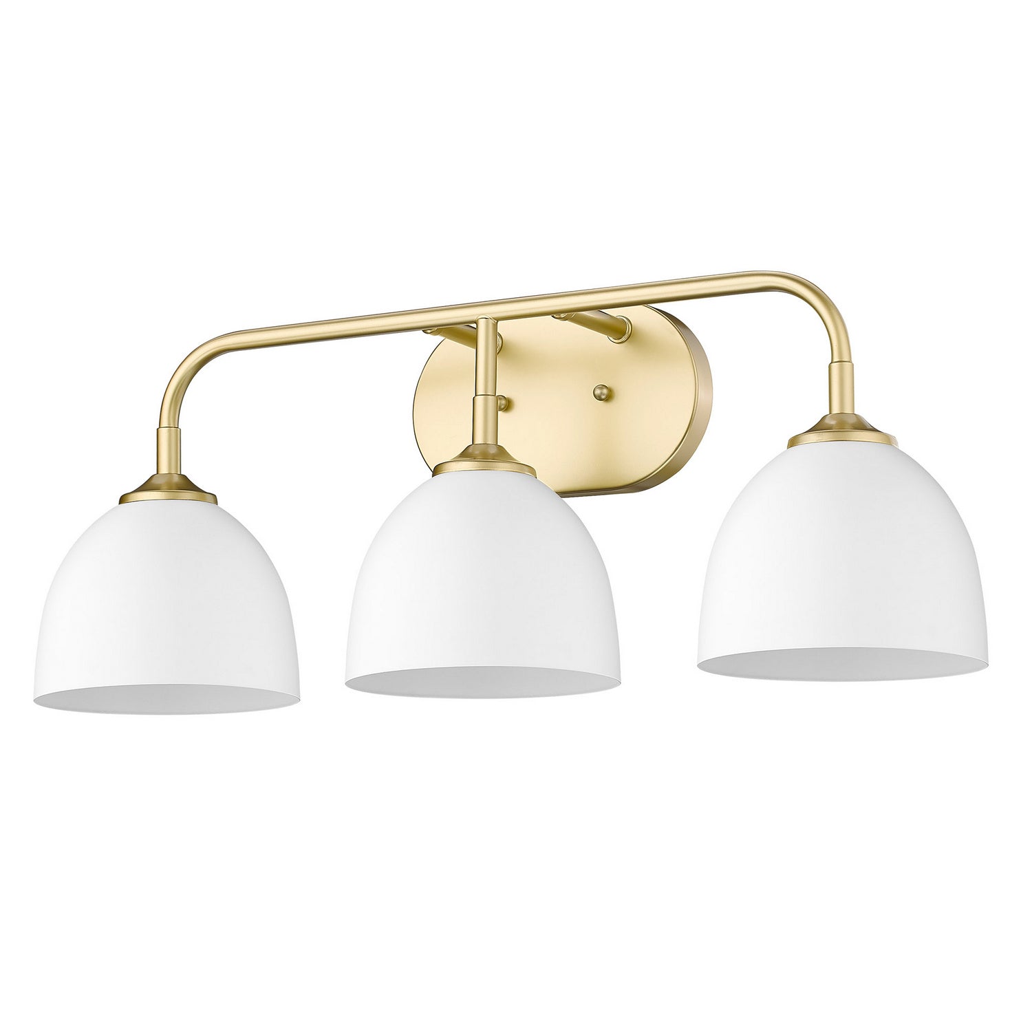 Golden - 6956-BA3 OG-WHT - Three Light Bath Vanity - Zoey OG - Olympic Gold