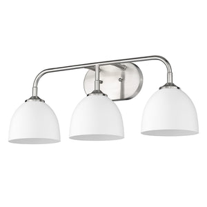 Golden - 6956-BA3 PW-WHT - Three Light Bath Vanity - Zoey PW - Pewter