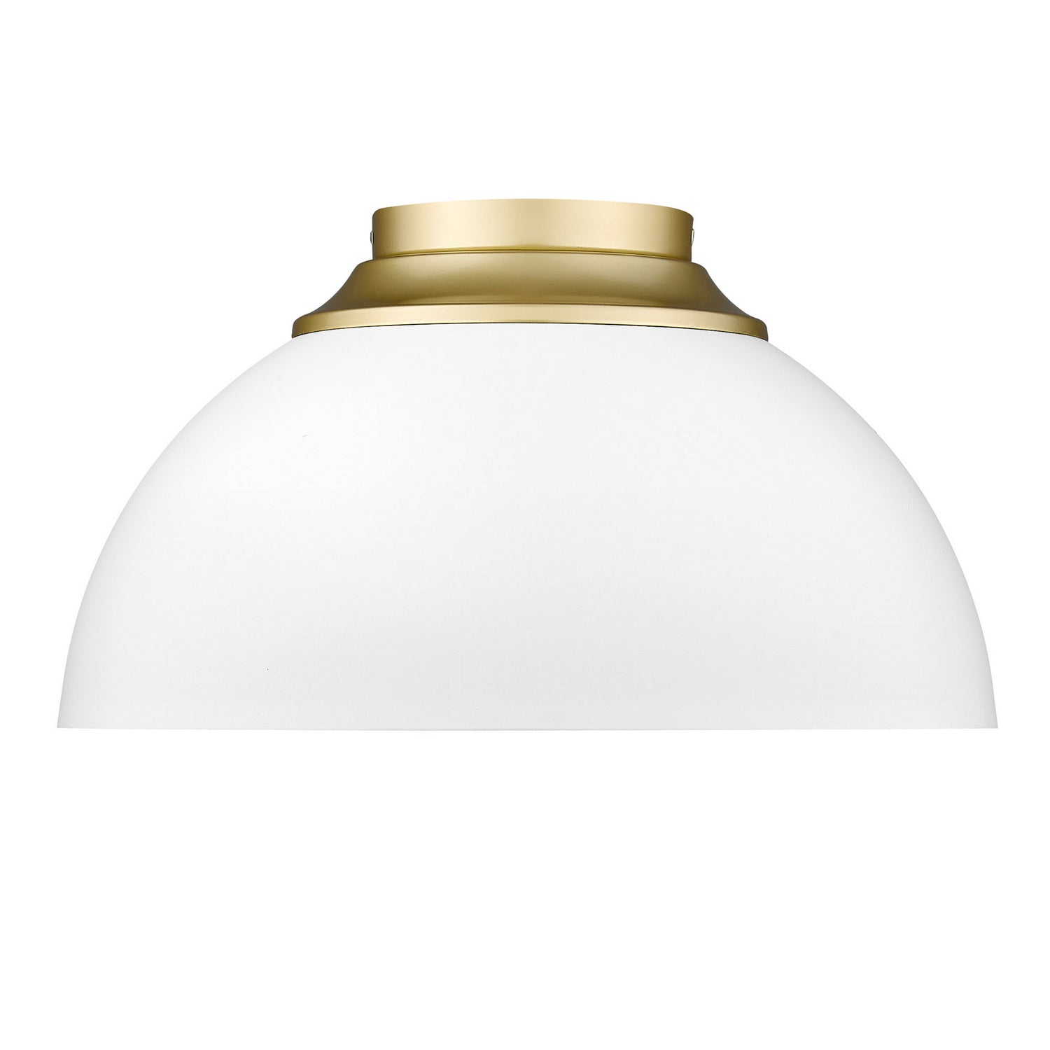 Golden - 6956-FM OG-WHT - Three Light Flush Mount - Zoey OG - Olympic Gold