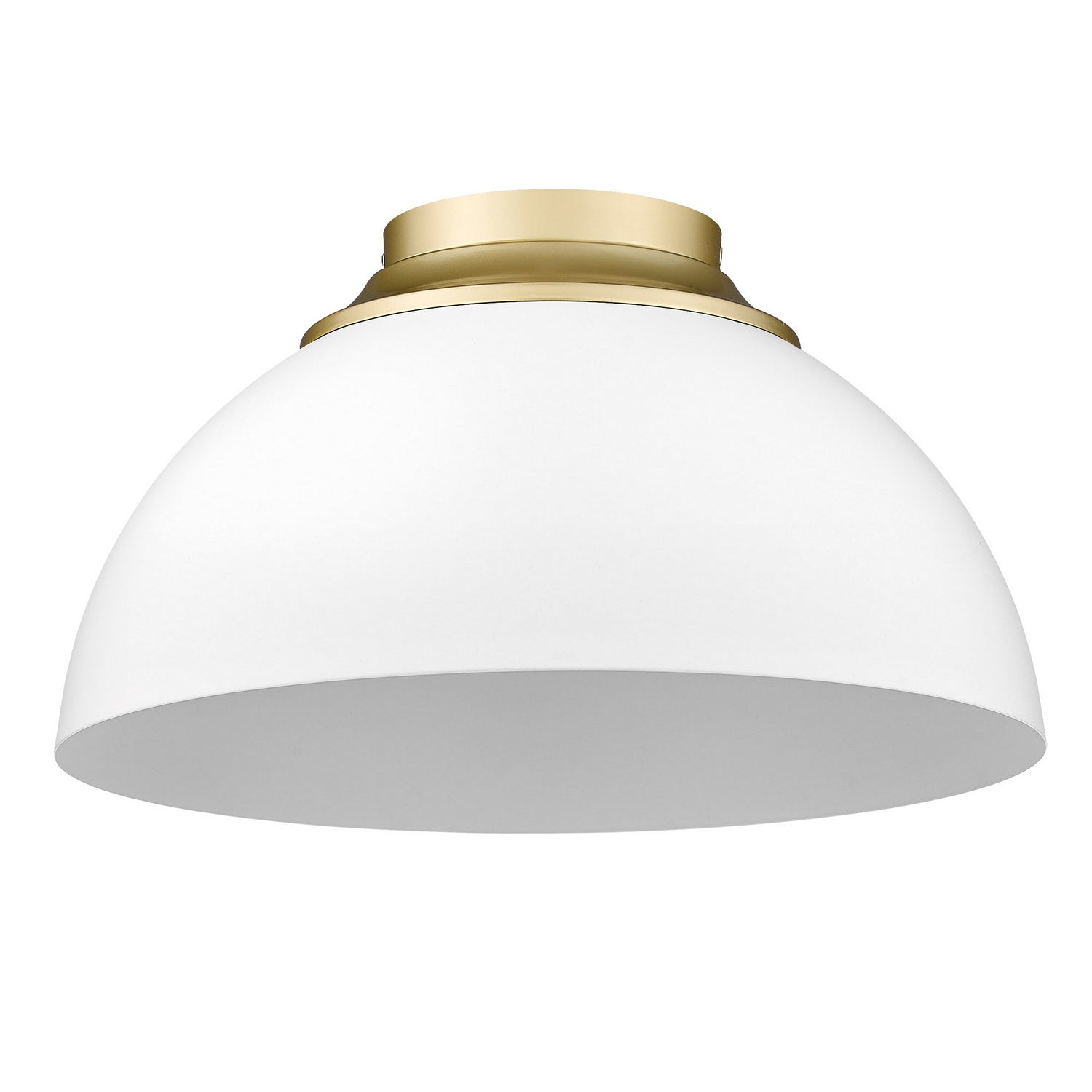 Golden - 6956-FM OG-WHT - Three Light Flush Mount - Zoey OG - Olympic Gold