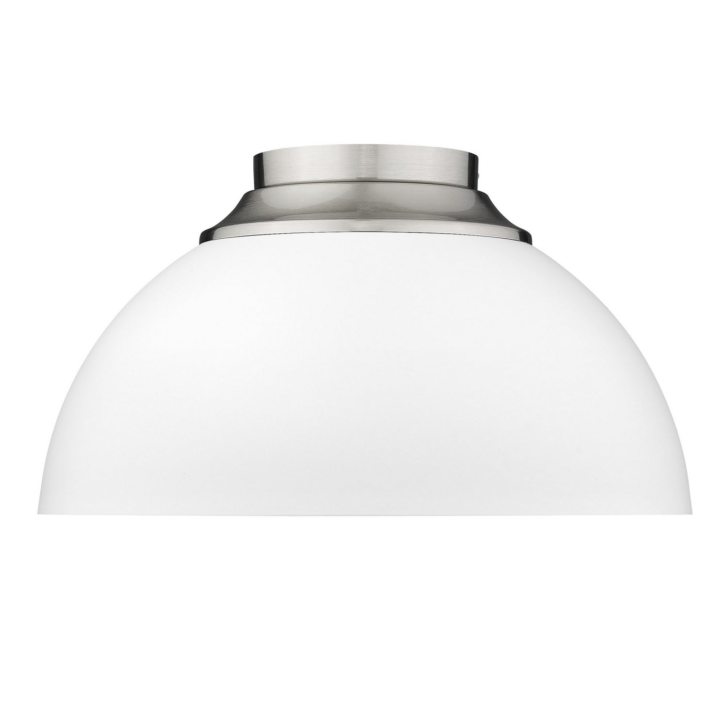 Golden - 6956-FM PW-WHT - Three Light Flush Mount - Zoey PW - Pewter