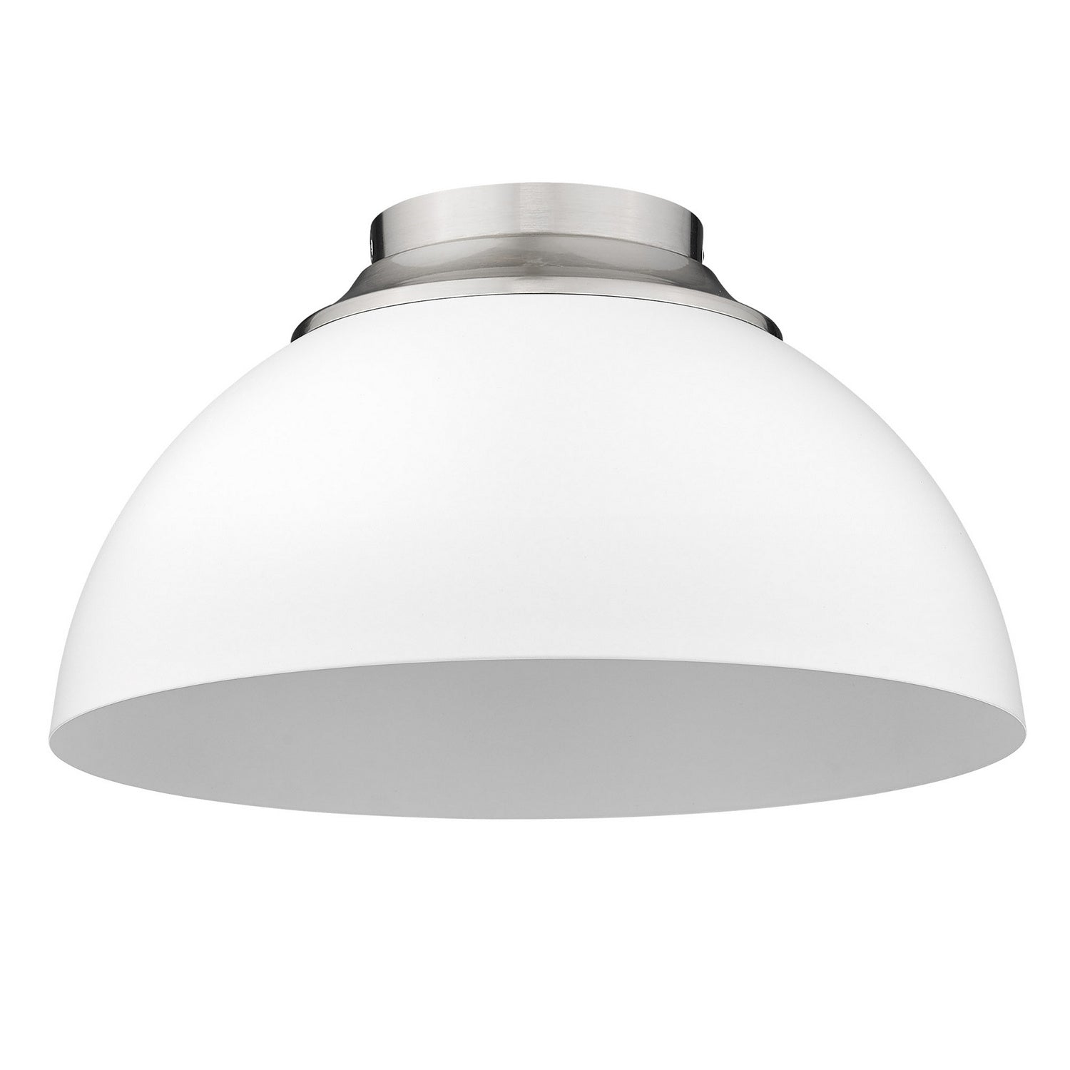 Golden - 6956-FM PW-WHT - Three Light Flush Mount - Zoey PW - Pewter