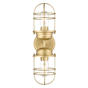 Golden - 9808-2W BCB - Two Light Wall Sconce - Seaport BCB - Brushed Champagne Bronze