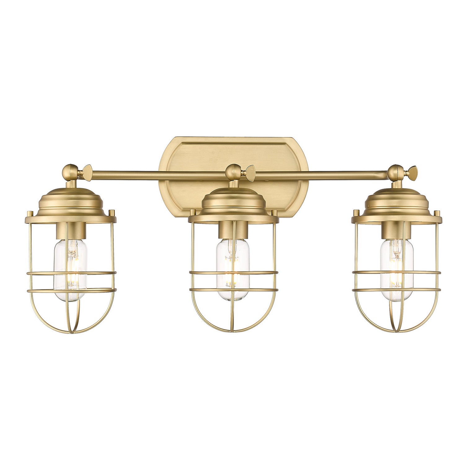 Golden - 9808-BA3 BCB - Three Light Bath Vanity - Seaport BCB - Brushed Champagne Bronze