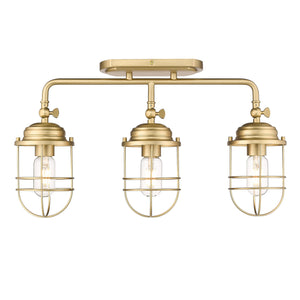 Golden - 9808-BA3 BCB - Three Light Bath Vanity - Seaport BCB - Brushed Champagne Bronze