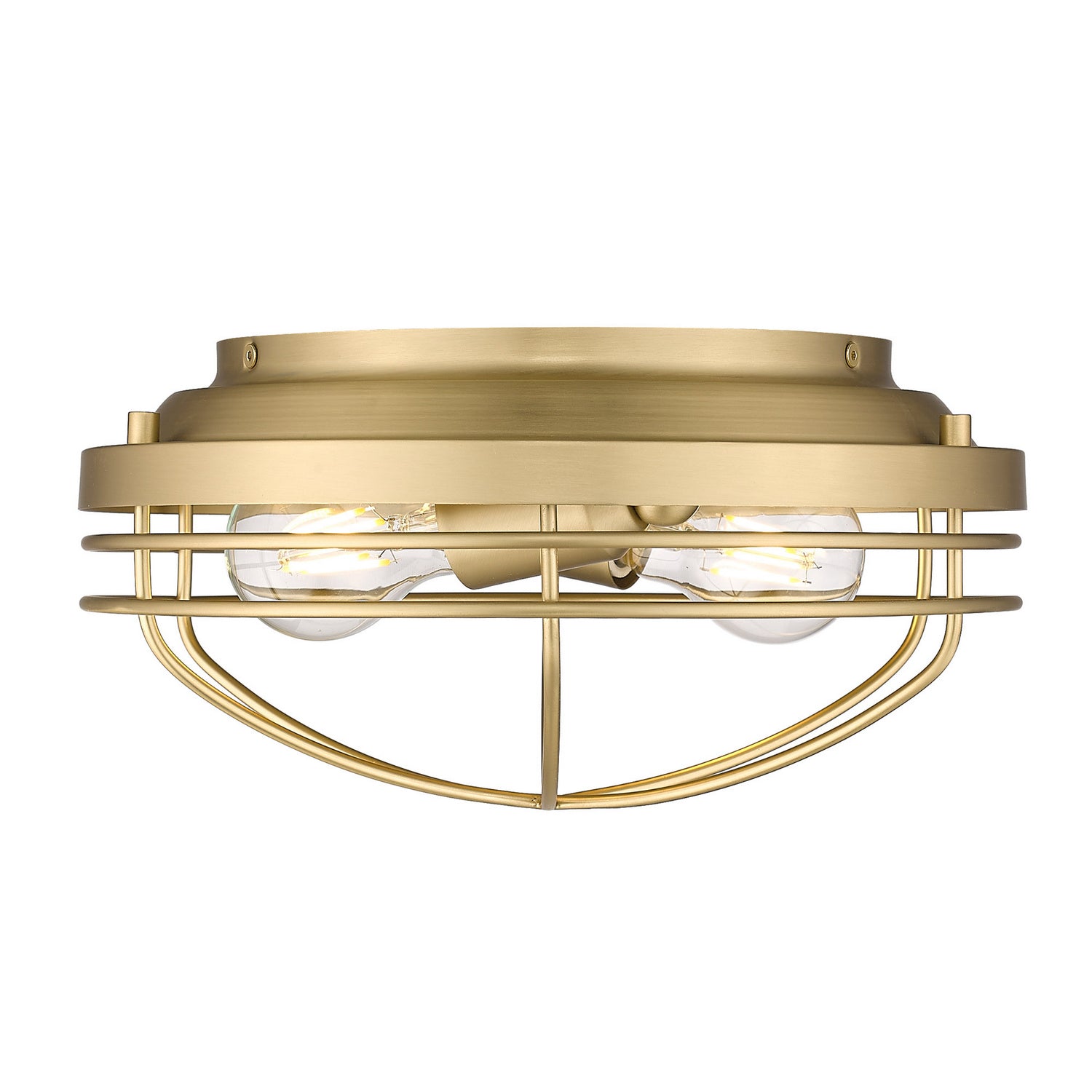 Golden - 9808-FM BCB - Two Light Flush Mount - Seaport BCB - Brushed Champagne Bronze