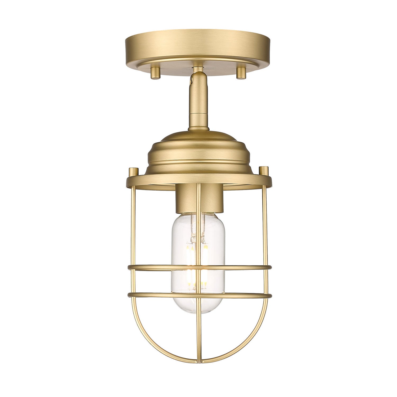 Golden - 9808-SF BCB - One Light Semi-Flush Mount - Seaport BCB - Brushed Champagne Bronze