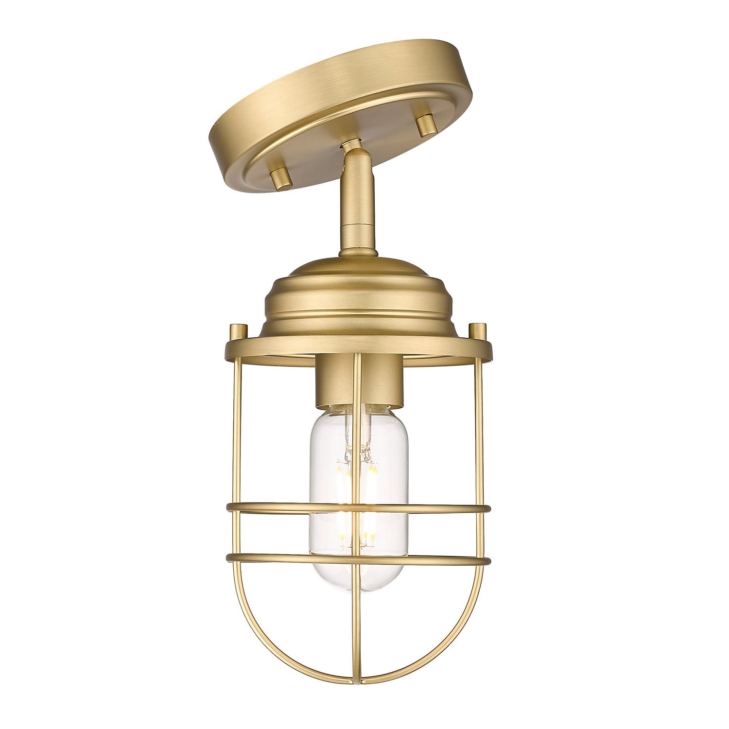 Golden - 9808-SF BCB - One Light Semi-Flush Mount - Seaport BCB - Brushed Champagne Bronze