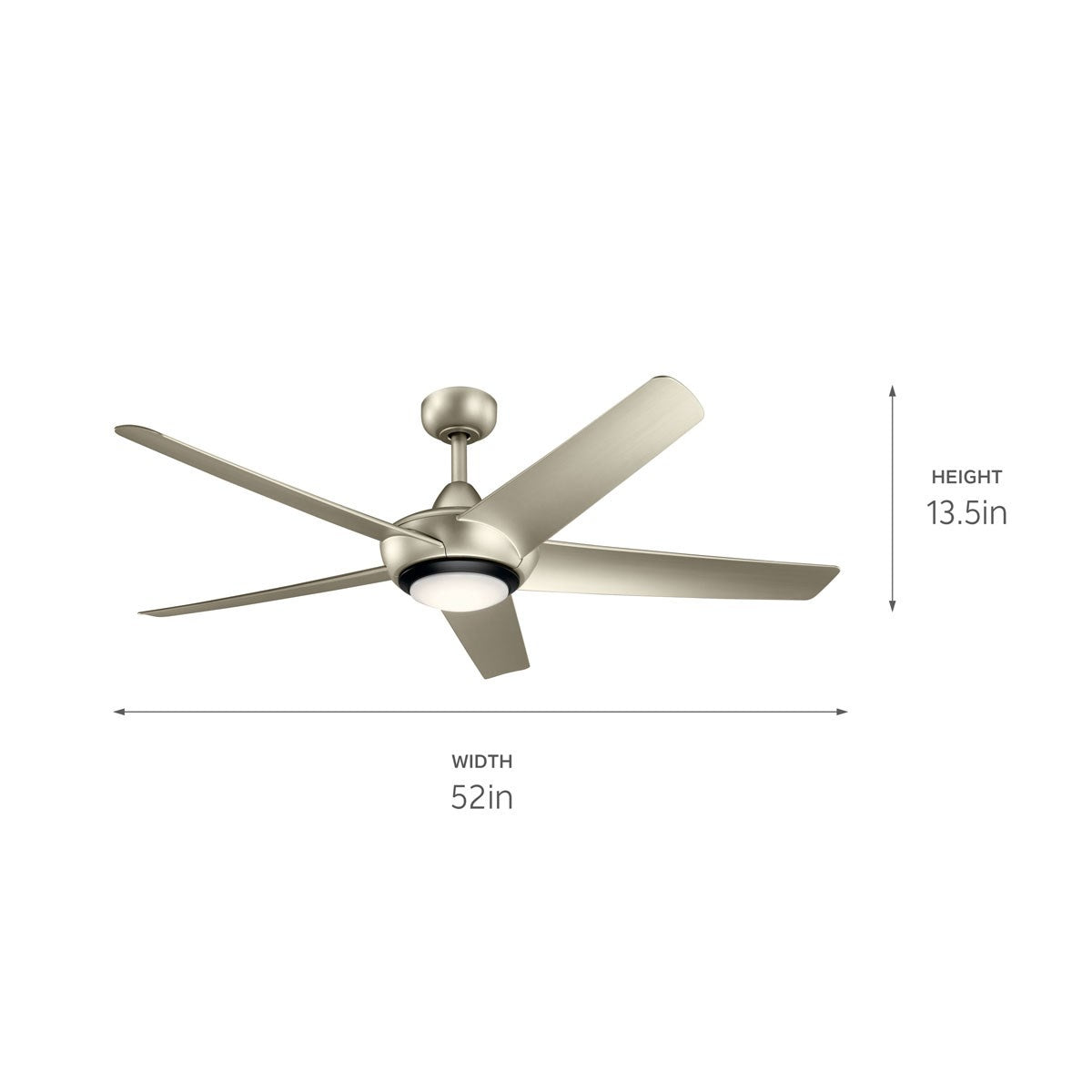 Kichler - 330089NI - 52"Ceiling Fan - Kapono - Brushed Nickel