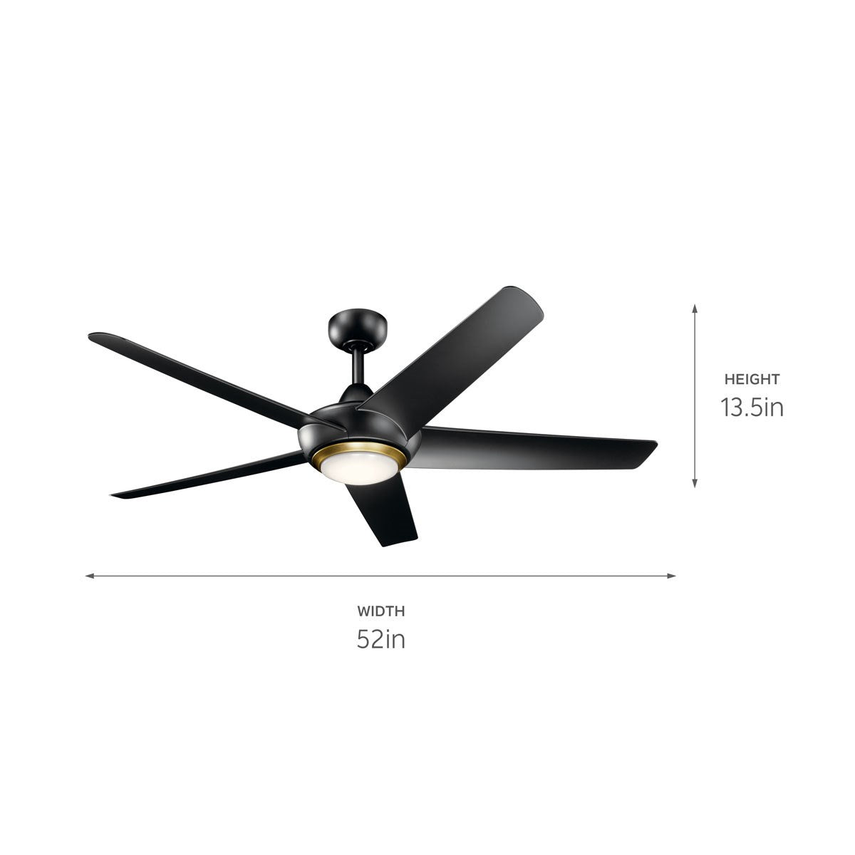 Kichler - 330089SBK - 52"Ceiling Fan - Kapono - Satin Black