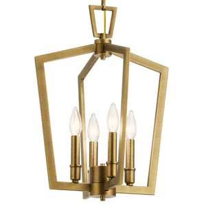 Kichler - 43498NBR - Four Light Pendant - Abbotswell - Natural Brass