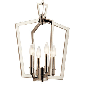 Kichler - 43498PN - Four Light Pendant - Abbotswell - Polished Nickel