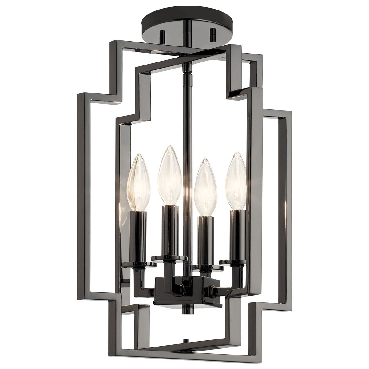 Kichler - 43964MCH - Four Light Pendant - Downtown Deco - Midnight Chrome