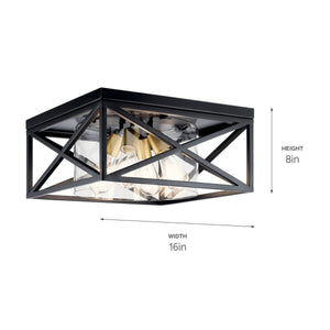 Kichler - 44084BK - Four Light Flush Mount - Moorgate - Black