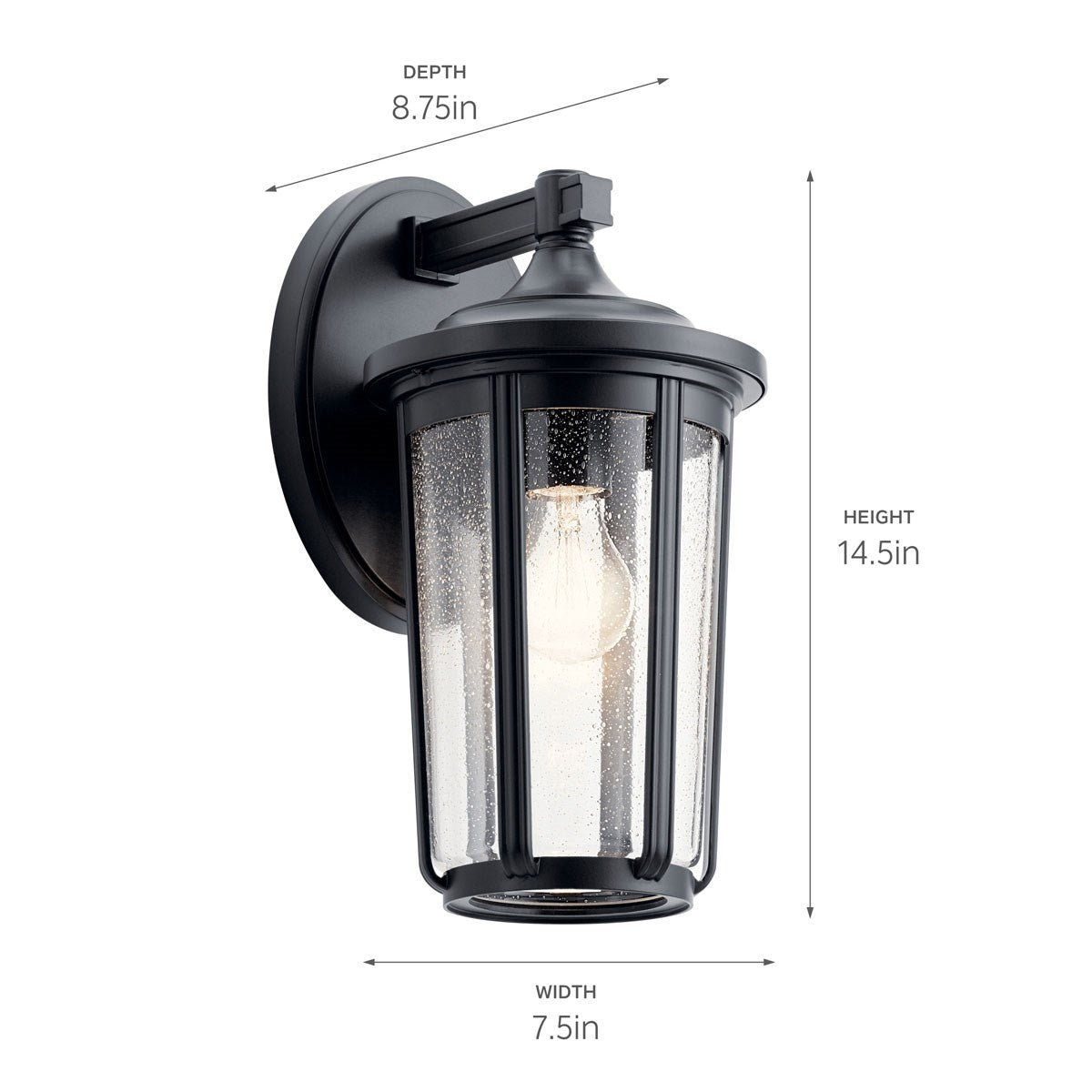 Kichler - 49893BK - One Light Outdoor Wall Mount - Fairfield - Black