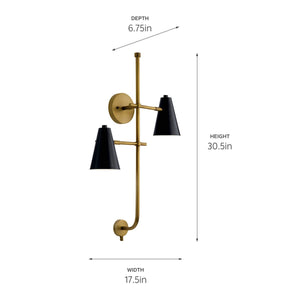 Kichler - 52174BK - Two Light Wall Sconce - Sylvia - Black