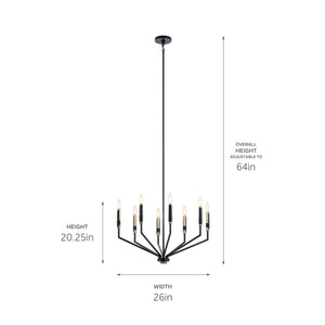 Kichler - 52349BK - Eight Light Chandelier - Armand - Black