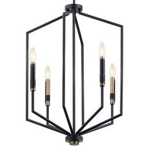 Kichler - 52351BK - Four Light Foyer Pendant - Armand - Black