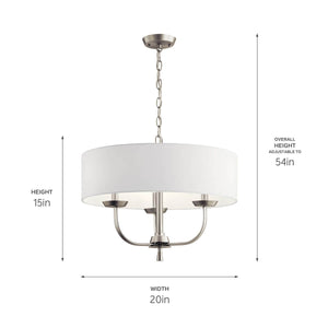 Kichler - 52384NI - Three Light Chandelier - Kennewick - Brushed Nickel