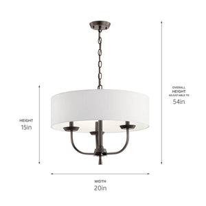 Kichler - 52384OZ - Three Light Chandelier - Kennewick - Olde Bronze