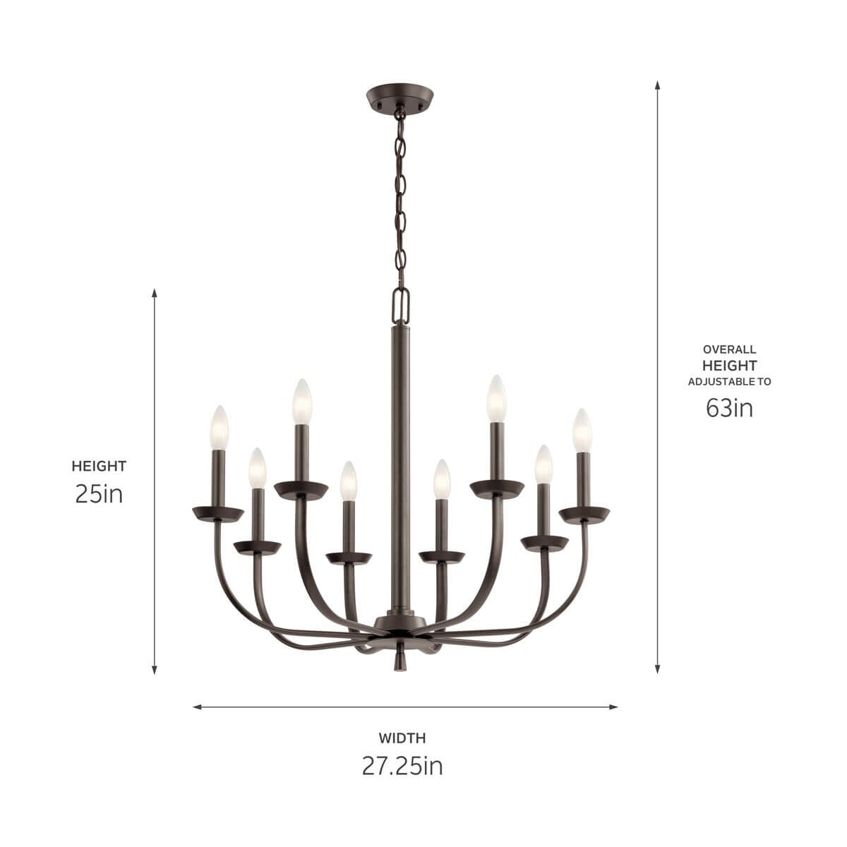 Kichler - 52388OZ - Eight Light Chandelier - Kennewick - Olde Bronze