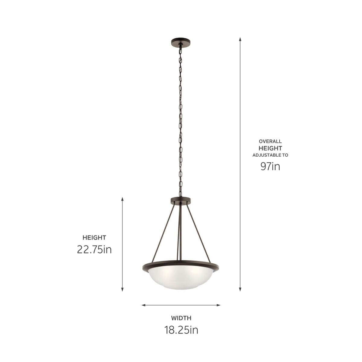 Kichler - 52393OZ - Three Light Pendant - Ritson - Olde Bronze