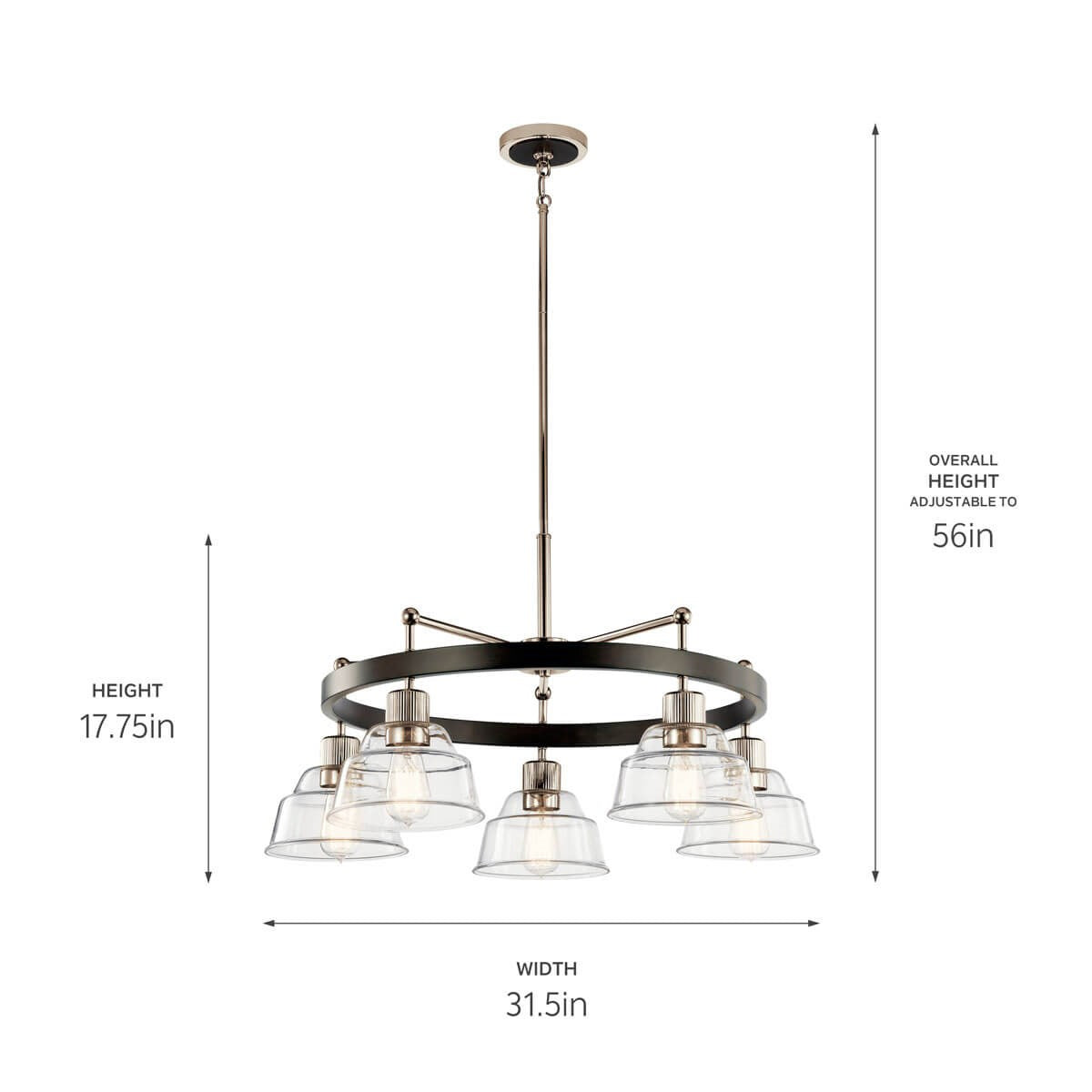 Kichler - 52403PN - Five Light Chandelier - Eastmont - Polished Nickel