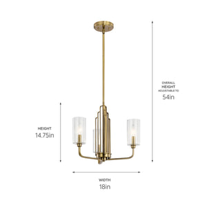 Kichler - 52410BNB - Three Light Chandelier - Kimrose - Brushed Natural Brass