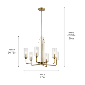 Kichler - 52411BNB - Six Light Chandelier - Kimrose - Brushed Natural Brass