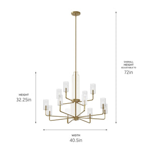 Kichler - 52412BNB - 12 Light Chandelier - Kimrose - Brushed Natural Brass