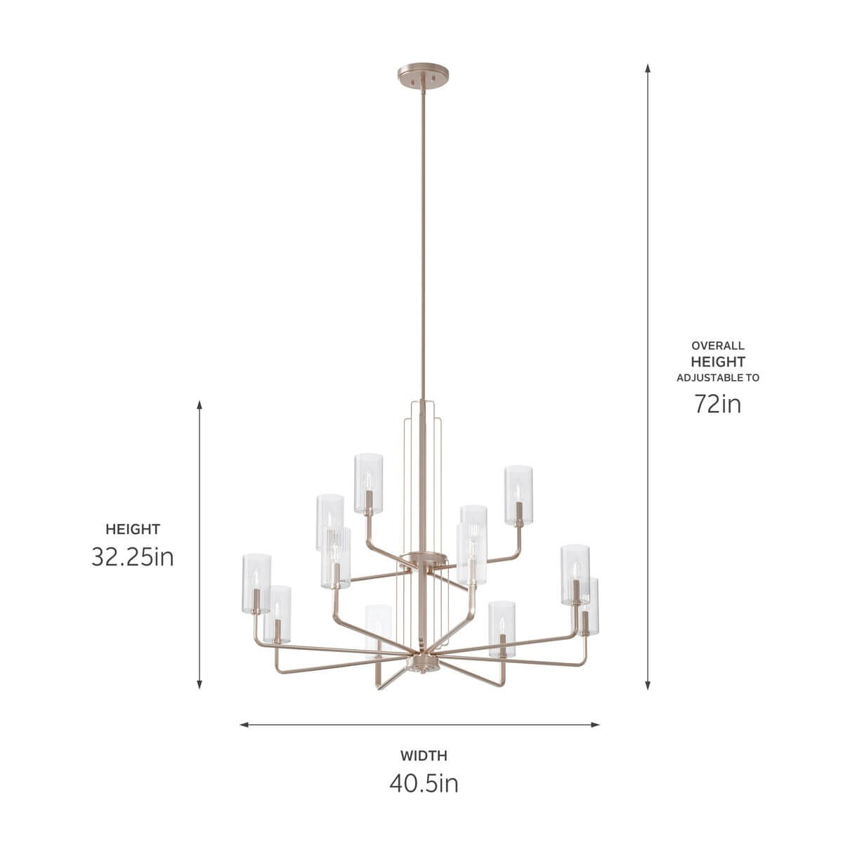 Kichler - 52412PN - 12 Light Chandelier - Kimrose - Polished Nickel