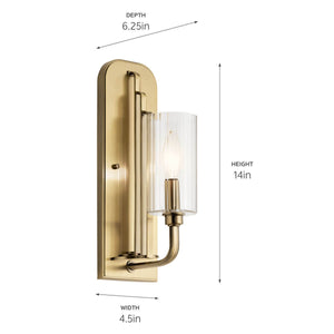 Kichler - 52415BNB - One Light Wall Sconce - Kimrose - Brushed Natural Brass