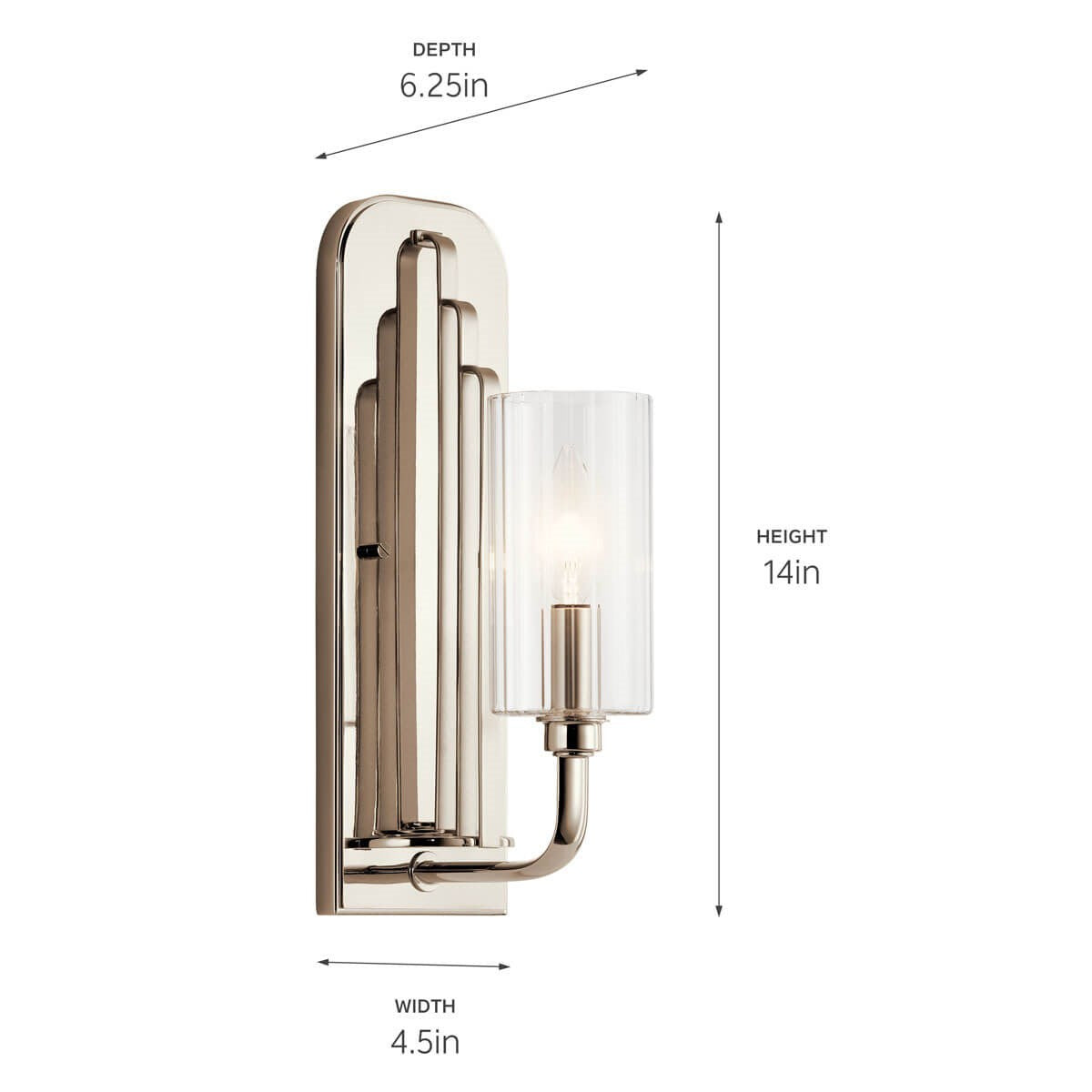 Kichler - 52415PN - One Light Wall Sconce - Kimrose - Polished Nickel