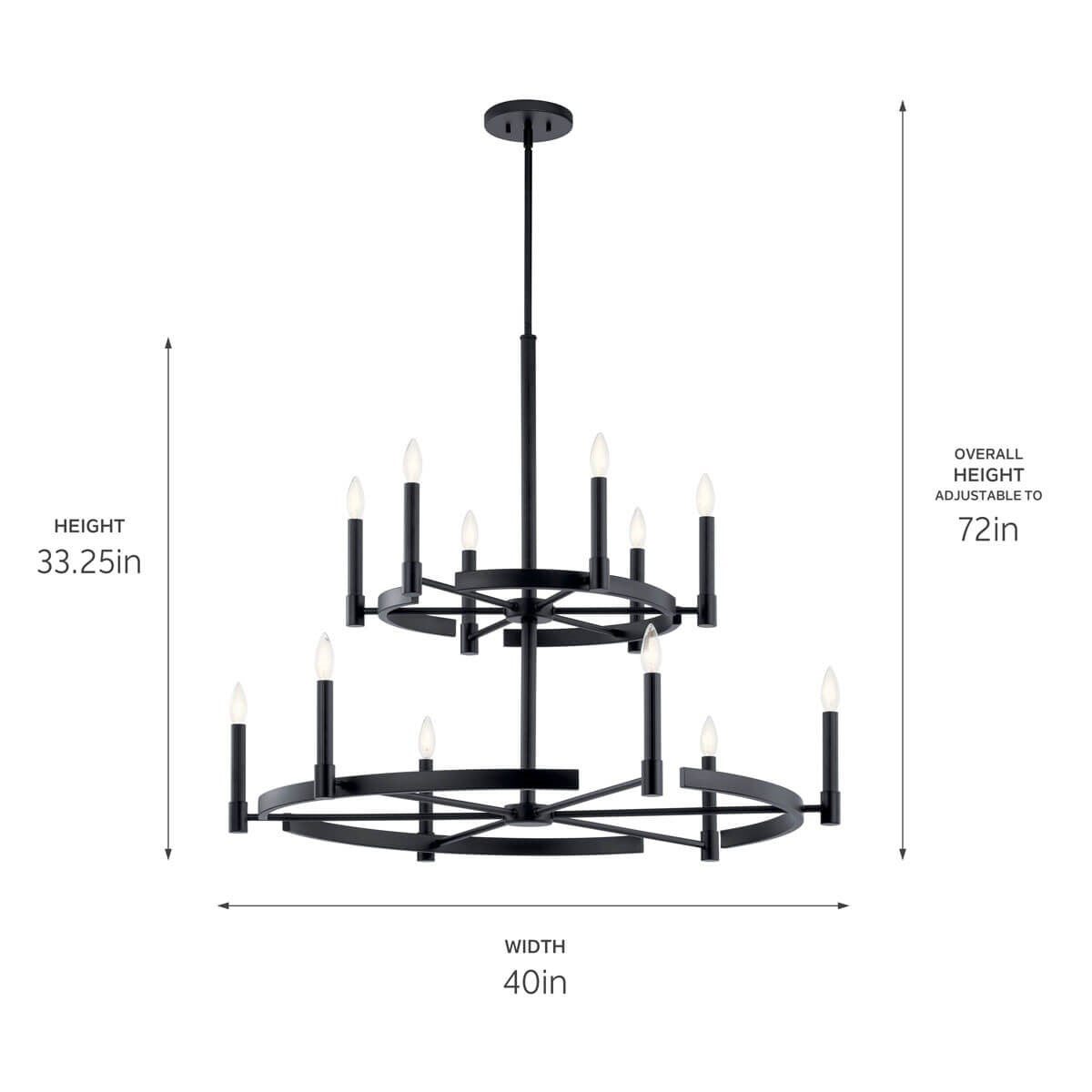 Kichler - 52428BK - 12 Light Chandelier - Tolani - Black