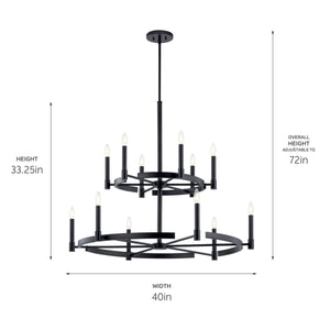 Kichler - 52428BK - 12 Light Chandelier - Tolani - Black