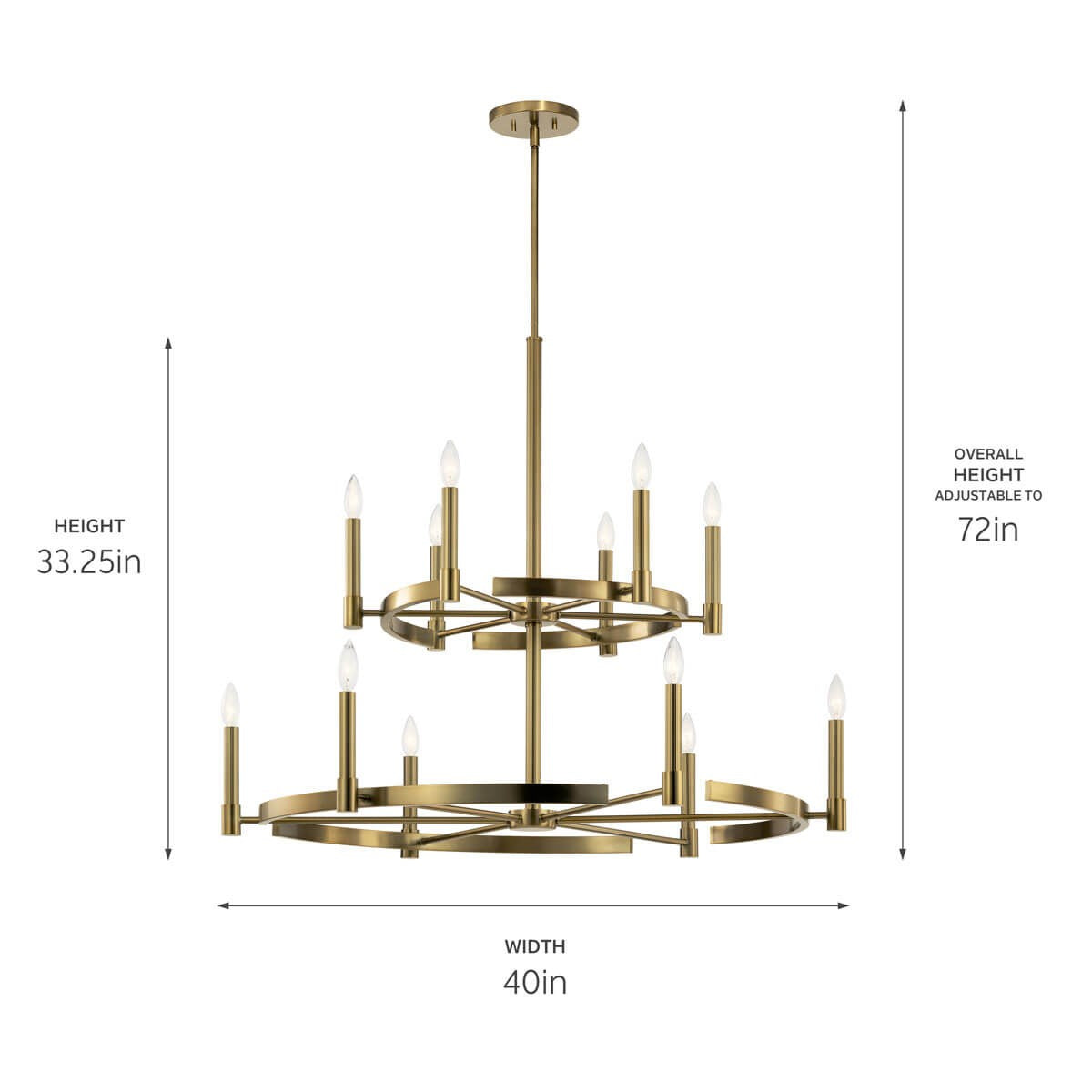 Kichler - 52428BNB - 12 Light Chandelier - Tolani - Brushed Natural Brass