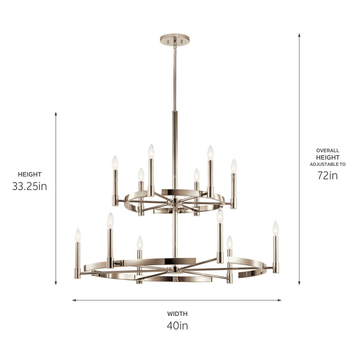 Kichler - 52428PN - 12 Light Chandelier - Tolani - Polished Nickel