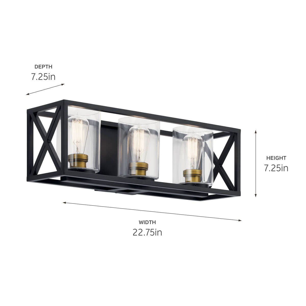 Kichler - 55065BK - Three Light Bath - Moorgate - Black