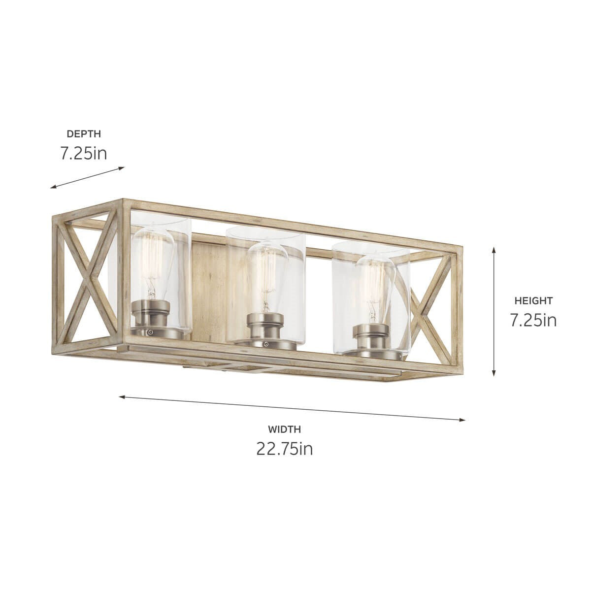 Kichler - 55065DAW - Three Light Bath - Moorgate - Distressed Antique White