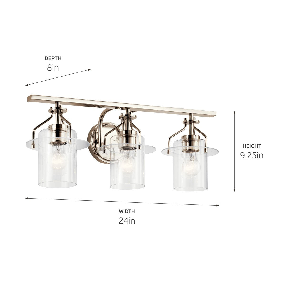 Kichler - 55079PN - Three Light Bath - Everett - Polished Nickel