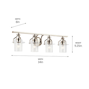 Kichler - 55080PN - Four Light Bath - Everett - Polished Nickel