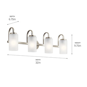 Kichler - 55088NI - Four Light Bath - Kennewick - Brushed Nickel